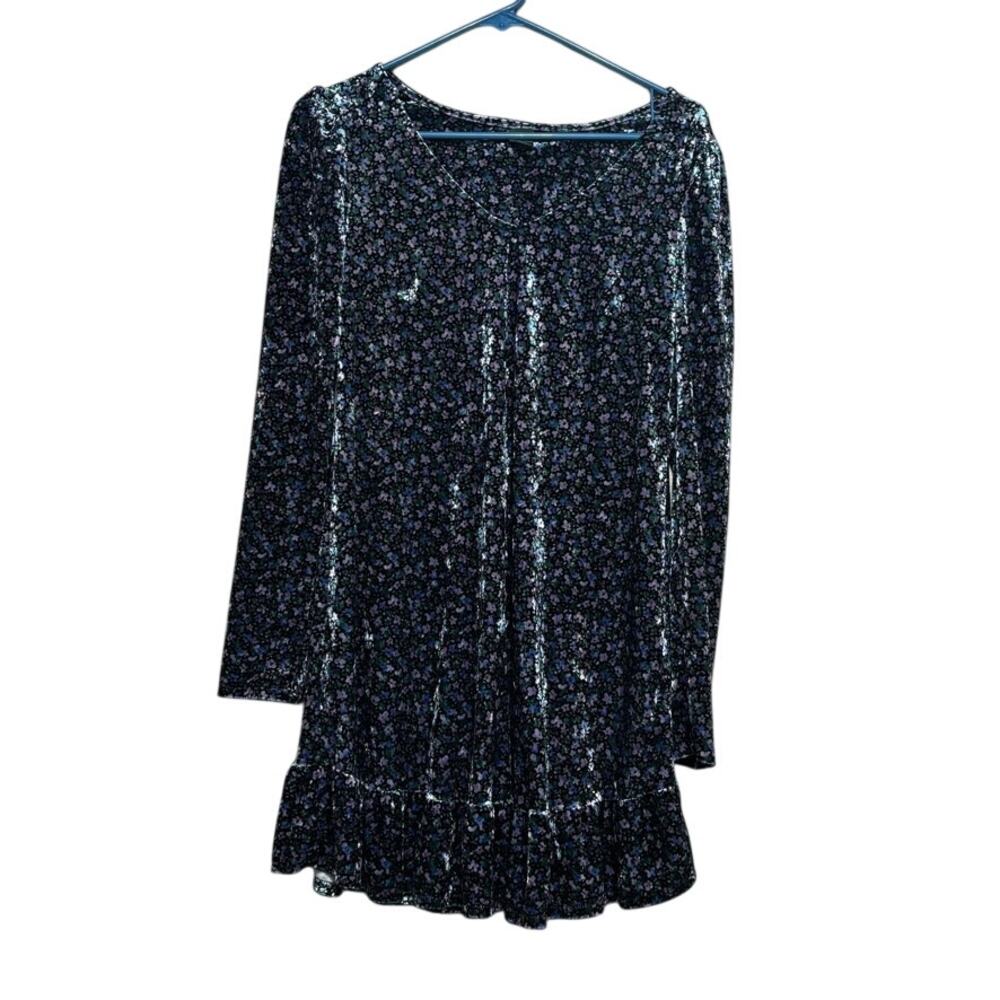 Wild Fable Size Small Long Sleeve Ditzy Floral Velvet Mini Dress - Picture 1 of 8